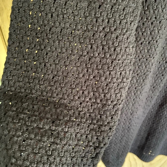 Tommy Hilfiger Navy Open Weave Boatneck Tunic Cotton Sweater Sz Large - Picture 4 of 8